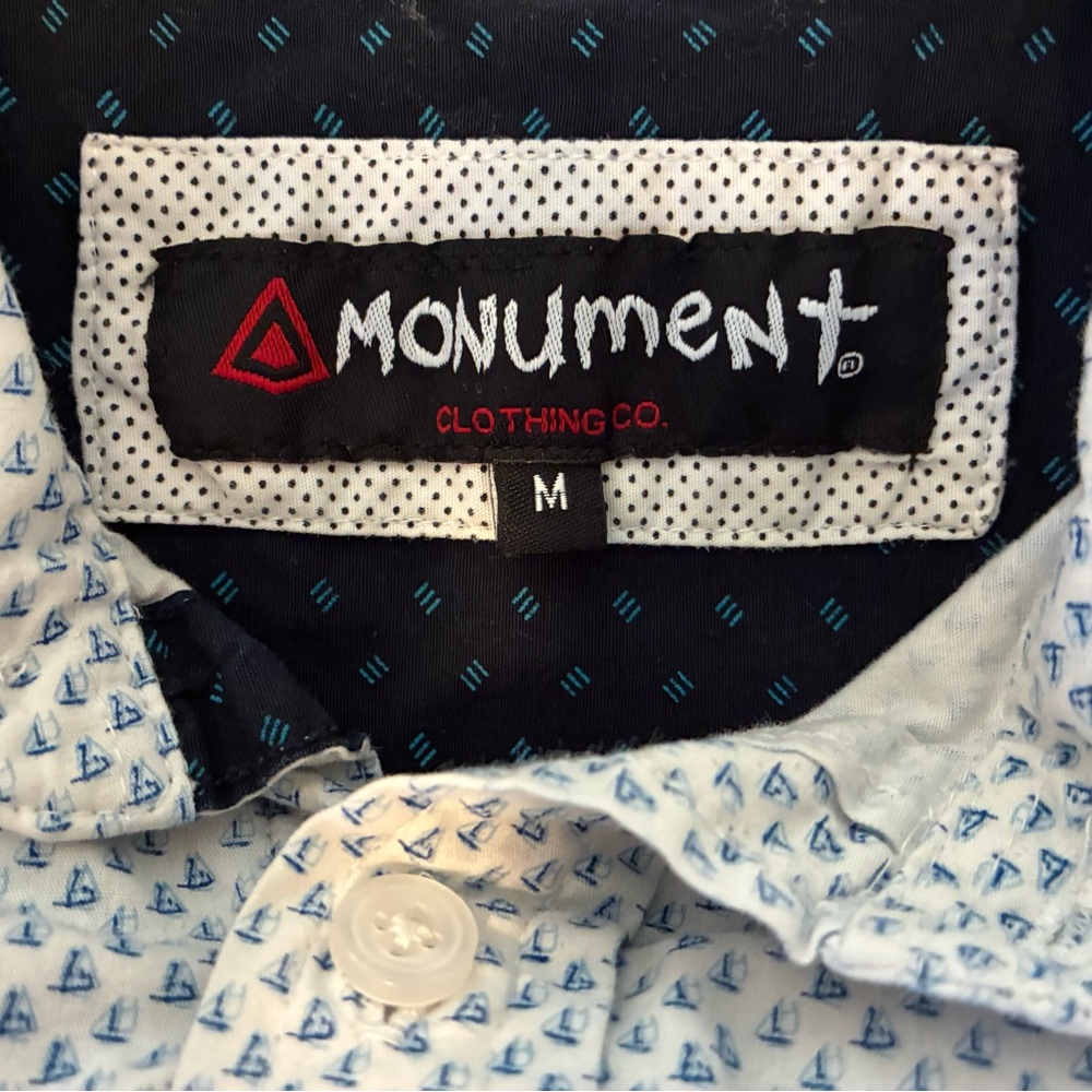 Light Blue Short-Sleeve Microprint Button-Down Shirt - Picture 4 of 4